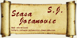 Staša Jotanović vizit kartica
